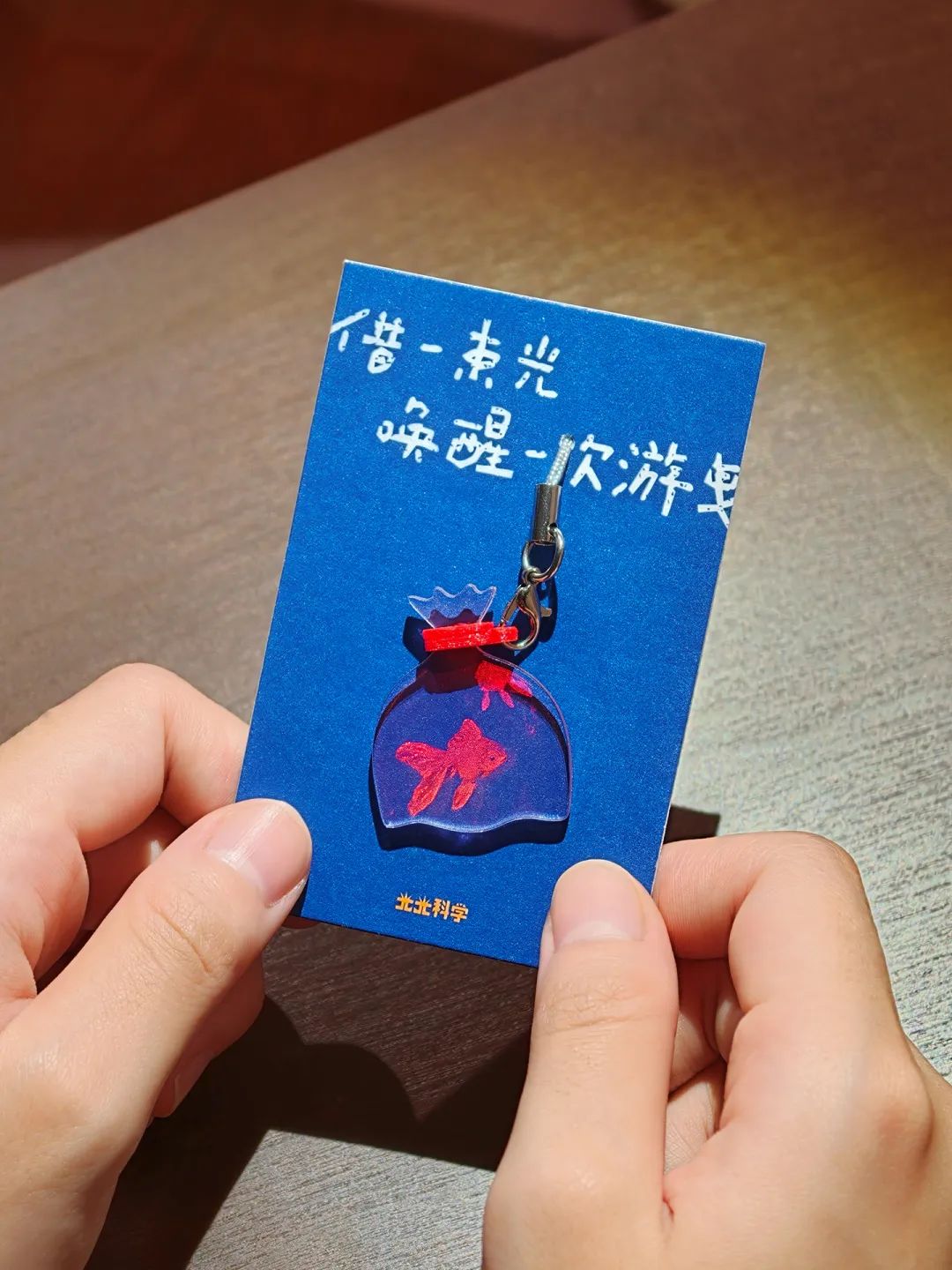 Flowing Prosperity Goldfish Keychain | Volume Hologram | Lucky Hologram Store