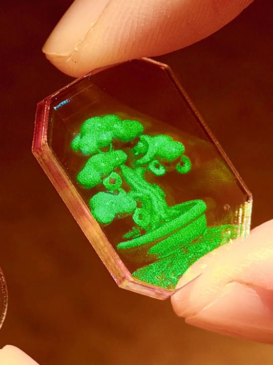 Fortune Tree Prosperity Amulet for Wealth | 3D Hologram Energy Talisman | Lucky Hologram