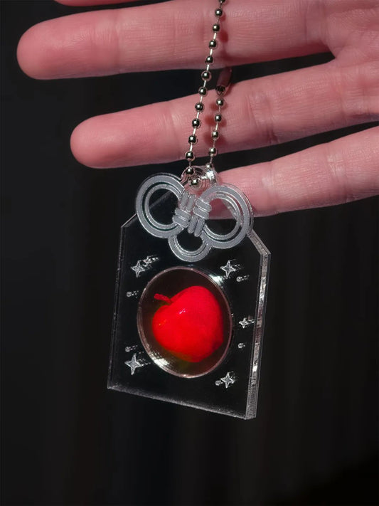 Prosperity Apple Amulet for Wealth & Success | Red Gold Hologram Energy Carrier | Lucky Hologram