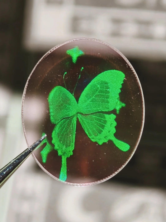 Sparkle Butterfly Love Amulet for Romance & Luck | 3D Hologram Feng Shui Charm | Lucky Hologram